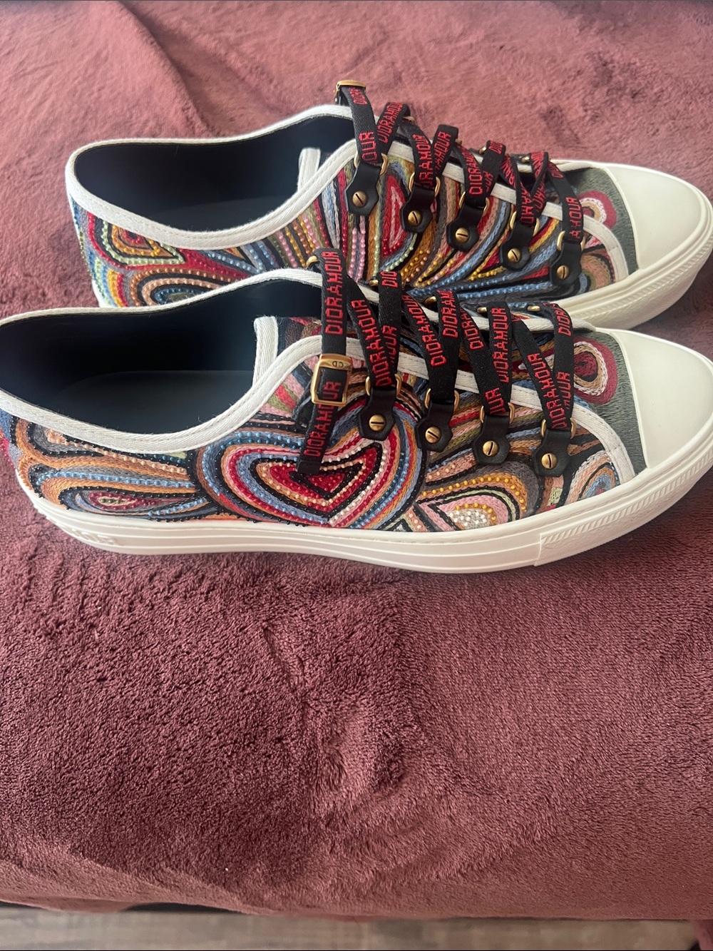 Dior Embroidered Low-Top Sneakers - Picture 2 of 4